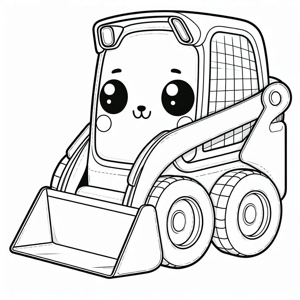 Skid Steer Loader Coloring Pages Cartoon Skid Steer Loader Coloring Pages