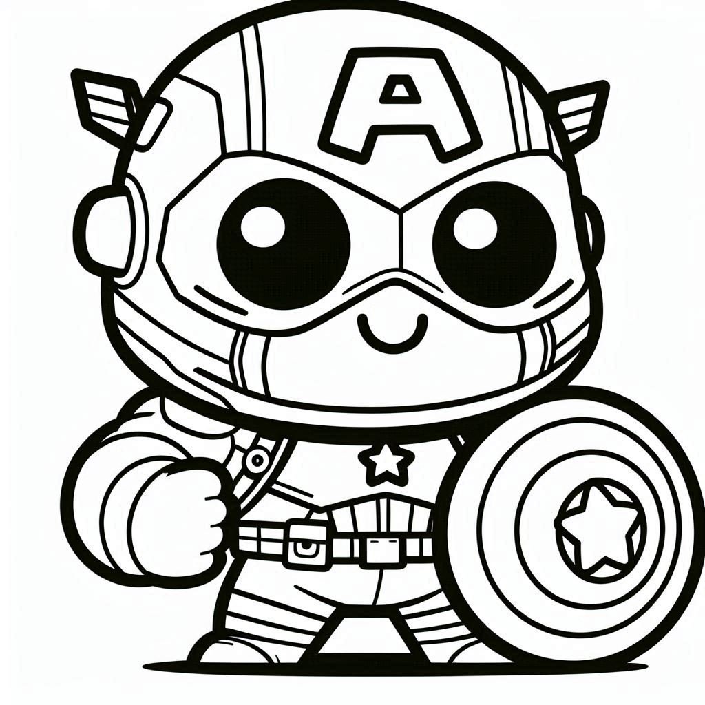 Fat Captain America Coloring Pages