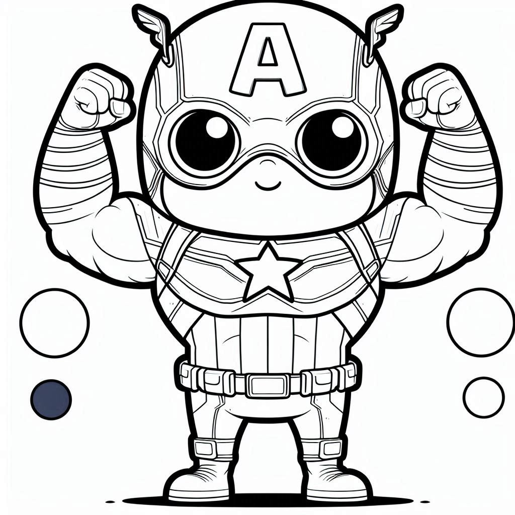 Funny Captain America Coloring Pages
