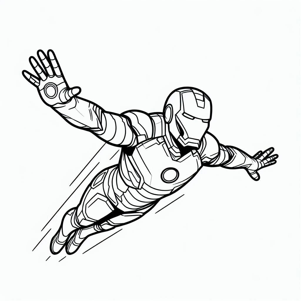 Iron Man Flying Coloring Pages