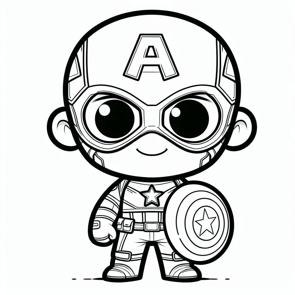 Smile Captain America Coloring Pages
