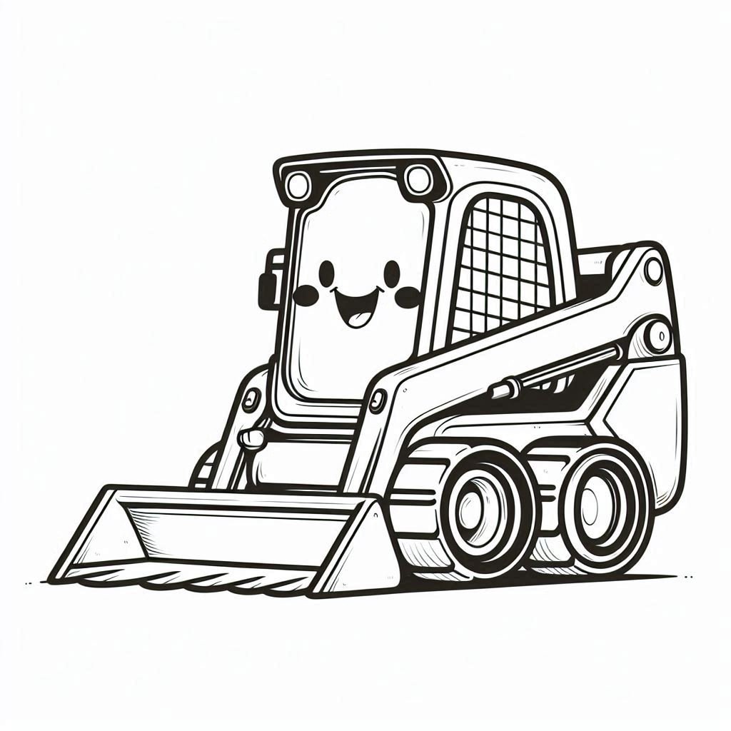 Skid Steer Loader Coloring Pages Smile Cartoon Skid Steer Loader Coloring Pages 4